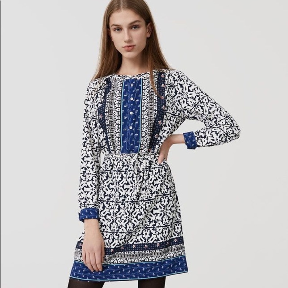NWT Ann Taylor LOFT Floral Mosaic Shirtdress